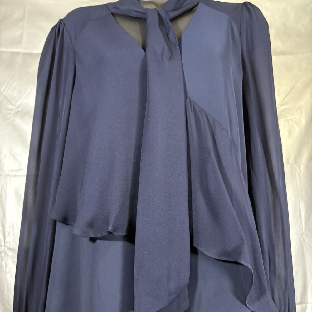 PARKER Kenji Tiered Chiffon Long-Sleeve Dress XS - Picture 5 of 16